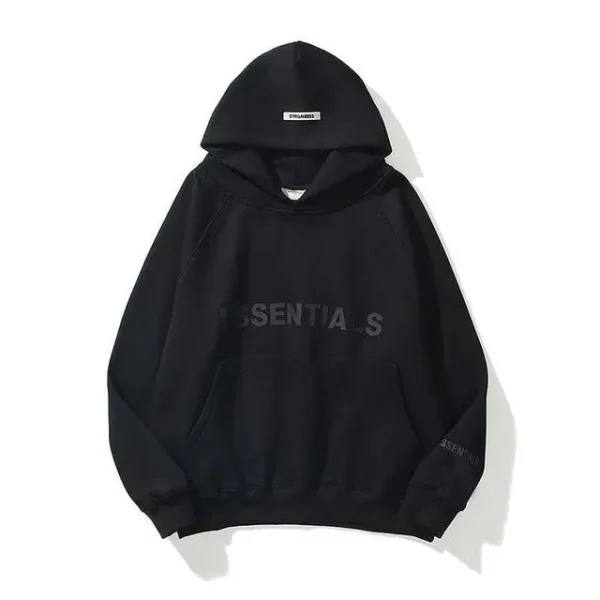 ESSENTIALS Oversize Black Hoodie